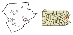 Monroe County Pennsylvania Incorporated and Unincorporated areas Stroudsburg Highlighted